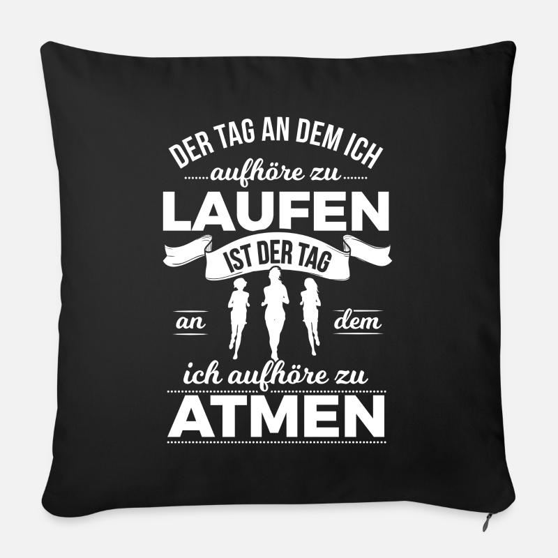 Laufen & Joggen | Der Tag - Sofakissenbezug 45 x 45 cm - Schwarz