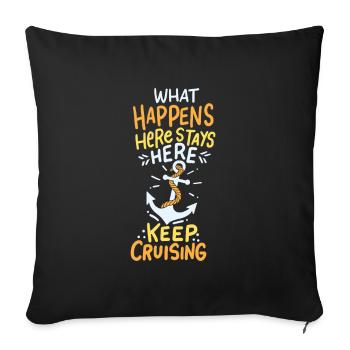 Keep your course! - Sofa pillowcase 17,3'' x 17,3'' (45 x 45 cm) - black - Front