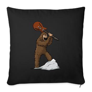 Bigfoot Guitare électrique Guitariste Rock Metal Bassist - Housse de coussin décorative 45 x 45 cm - noir - Devant