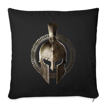 spartan helmet sparta warrior fighter - Sofa pillowcase 17,3'' x 17,3'' (45 x 45 cm) - black - Front