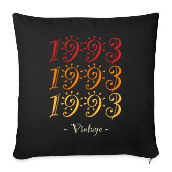 1993 vintage - Sofa pillowcase 17,3'' x 17,3'' (45 x 45 cm) - black - Front