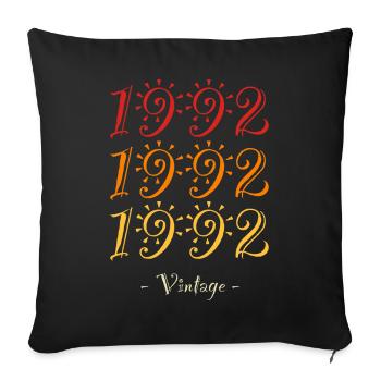 1992 vintage - Sofa pillowcase 17,3'' x 17,3'' (45 x 45 cm) - black - Front