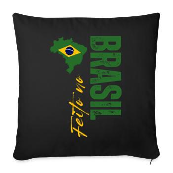 Made in Brazil, I love Brazil - Sofa pillowcase 17,3'' x 17,3'' (45 x 45 cm) - black - Front