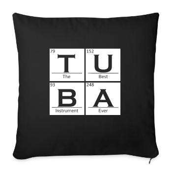 Tuba Musik Chemie Element Tubaspieler - Sofakissenbezug 45 x 45 cm - Schwarz - Vorne