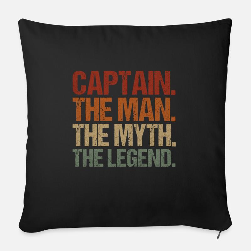 Capitaine - Housse de coussin décorative 45 x 45 cm - noir