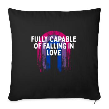 Capable de tomber amoureux Bisexuel LGBTQ Bi - Housse de coussin décorative 45 x 45 cm - noir - Devant