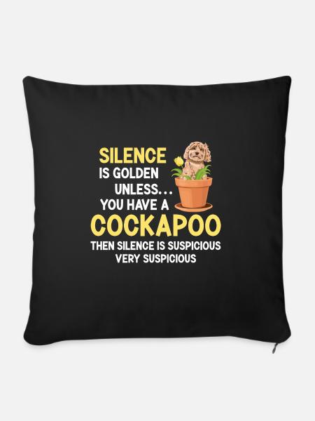 Cockapoo Hund - Sofakissenbezug 45 x 45 cm - Schwarz