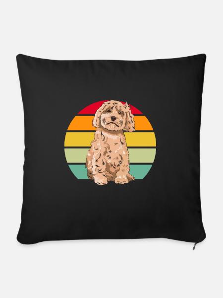 Cockapoo Hund - Sofakissenbezug 45 x 45 cm - Schwarz