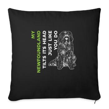 Terre-Neuve Chien de Terre-Neuve - Housse de coussin décorative 45 x 45 cm - noir - Devant