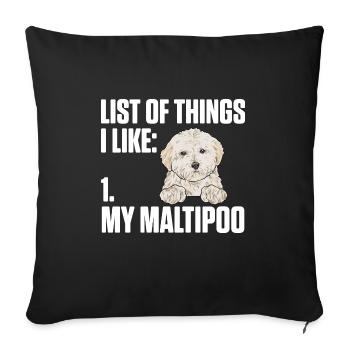 Chien Maltipoo - Housse de coussin décorative 45 x 45 cm - noir - Devant