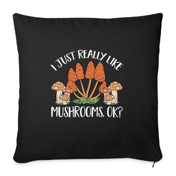 Cueillette de champignons Cueillette de champignons Cueillette de champignons - Housse de coussin décorative 45 x 45 cm - noir - Devant