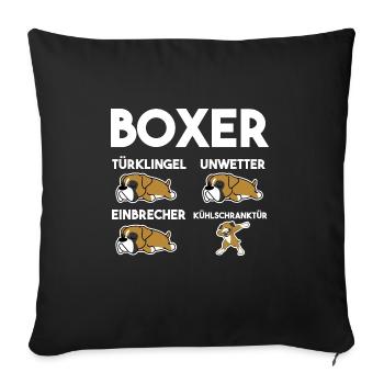 Hund Boxer - Sofakissenbezug 45 x 45 cm - Schwarz - Vorne