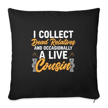 Généalogie Généalogie Généalogiste - Housse de coussin décorative 45 x 45 cm - noir - Devant