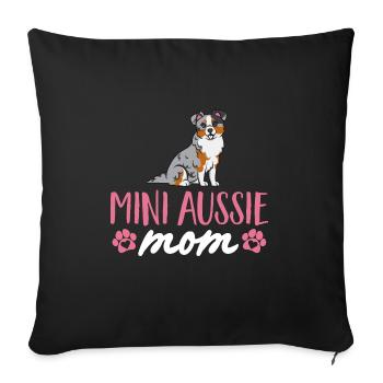Miniature Australian Shepherd - Sofa pillowcase 17,3'' x 17,3'' (45 x 45 cm) - black - Front