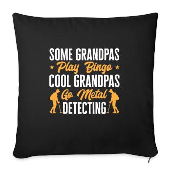 Détecteur de métaux Détection de métaux Chasse au trésor - Housse de coussin décorative 45 x 45 cm - noir - Devant