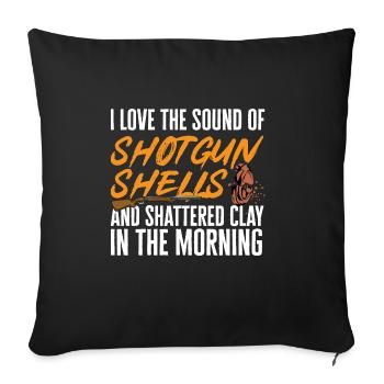 Trapschießen Skeet Tontaubenschießen - Sofakissenbezug 45 x 45 cm - Schwarz - Vorne