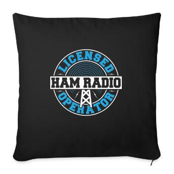 Licensed Ham Radio Operator Network Antenna Signal - Sofa pillowcase 17,3'' x 17,3'' (45 x 45 cm) - black - Front