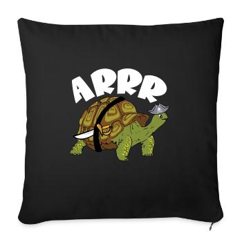 Arrr Pirate Tortoise Turtle Reptile Kids - Sofa pillowcase 17,3'' x 17,3'' (45 x 45 cm) - black - Front