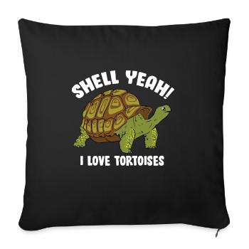 Cute Funny Shell Yeah I Love Tortoises Turtle Rept - Sofakissenbezug 45 x 45 cm - Schwarz - Vorne
