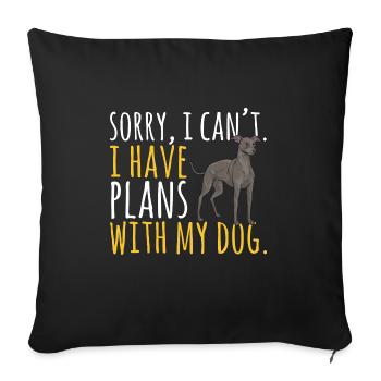 Italian Greyhound Greyhound Dogs - Sofa pillowcase 17,3'' x 17,3'' (45 x 45 cm) - black - Front
