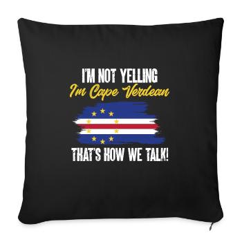 Cape Verde flag Cabo Verde flag - Sofa pillowcase 17,3'' x 17,3'' (45 x 45 cm) - black - Front