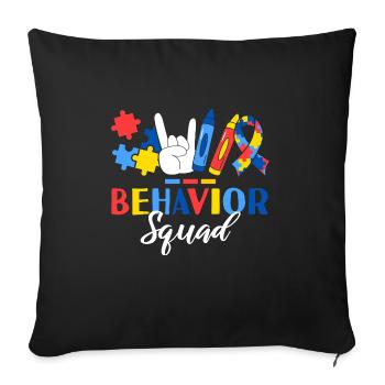 Behavior Squad ABA Therapist Applied Behavior - Sofa pillowcase 17,3'' x 17,3'' (45 x 45 cm) - black - Front