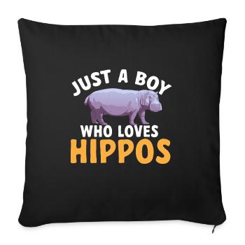 Hippopotame Hippopotame - Housse de coussin décorative 45 x 45 cm - noir - Devant