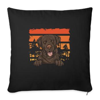 Chocolate Labrador Retriever Hund - Sofakissenbezug 45 x 45 cm - Schwarz - Vorne