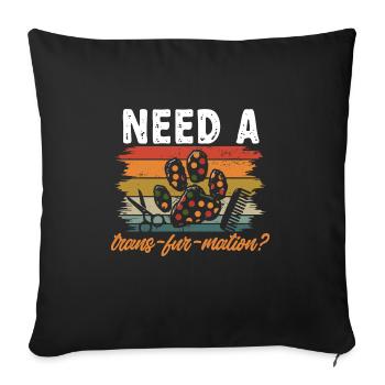 Salon de coiffure pour chiens - Housse de coussin décorative 45 x 45 cm - noir - Devant