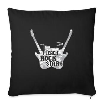 J’enseigne à Rockstars Professeur de musique Enseignement de la musique - Housse de coussin décorative 45 x 45 cm - noir - Devant