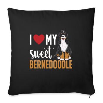 Bernedoodle Dog - Sofa pillowcase 17,3'' x 17,3'' (45 x 45 cm) - black - Front