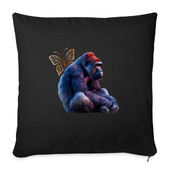 Monkey - Sofa pillowcase 17,3'' x 17,3'' (45 x 45 cm) - black - Front