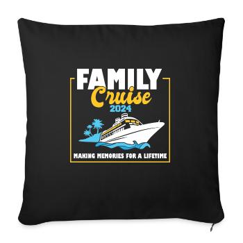 Family Cruise 2024 Voyage Cruising Tour Matching - Sofa pillowcase 17,3'' x 17,3'' (45 x 45 cm) - black - Front
