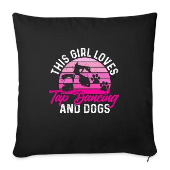 Professeur de claquettes Danseuse de claquettes Claquettes - Housse de coussin décorative 45 x 45 cm - noir - Devant