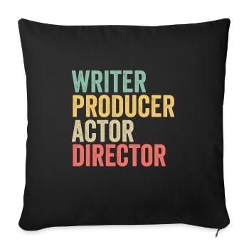 Scénariste Producteur Acteur Réalisateur Réalisateur Film - Housse de coussin décorative 45 x 45 cm - noir - Devant