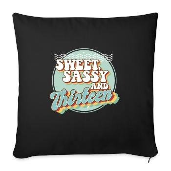 Sweet Sassy and 13 13th Birthday Party Celebrant - Sofakissenbezug 45 x 45 cm - Schwarz - Vorne