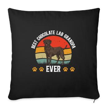 Chocolate Brown Labrador Retriever Dog - Sofa pillowcase 17,3'' x 17,3'' (45 x 45 cm) - black - Front