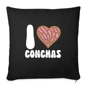 Concha Hispanic Mexican Pan Dulce - Sofa pillowcase 17,3'' x 17,3'' (45 x 45 cm) - black - Front