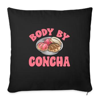 Concha Hispanique Mexicain Pan Dulce - Housse de coussin décorative 45 x 45 cm - noir - Devant