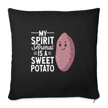 Légumes-racines de patates douces - Housse de coussin décorative 45 x 45 cm - noir - Devant