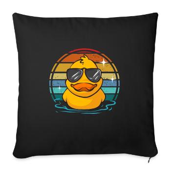 Canard en caoutchouc Canard en caoutchouc - Housse de coussin décorative 45 x 45 cm - noir - Devant