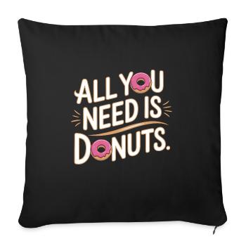 All you need is donuts - Housse de coussin décorative 45 x 45 cm - noir - Devant