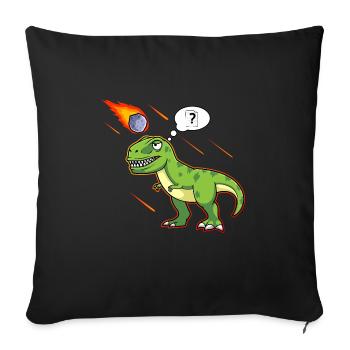 T-Rex Tyrannosaurus Rex Pierre Ciseaux Papier Dino - Housse de coussin décorative 45 x 45 cm - noir - Devant