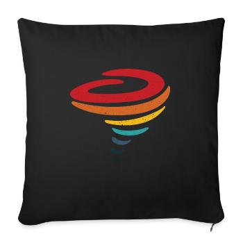 Tornado Retro-Design - Sturm-Jäger-Geschenk - Sofakissenbezug 45 x 45 cm - Schwarz - Vorne