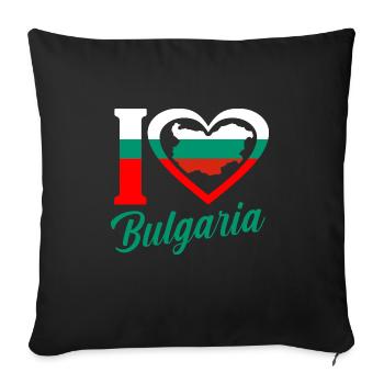 Bulgaria - Sofa pillowcase 17,3'' x 17,3'' (45 x 45 cm) - black - Front