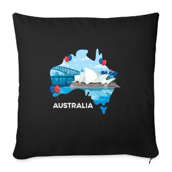 Australie - Housse de coussin décorative 45 x 45 cm - noir - Devant