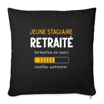 Jeune stagiaire retraité formation en cour - Housse de coussin décorative 45 x 45 cm - noir - Devant