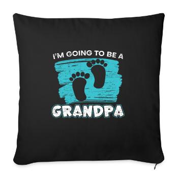 Je deviens grand-père grand-père chanceux - Housse de coussin décorative 45 x 45 cm - noir - Devant