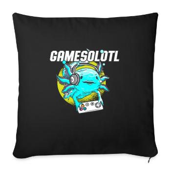 Video Game Player Axolotl Pun Axolotl Gamer - Sofa pillowcase 17,3'' x 17,3'' (45 x 45 cm) - black - Front