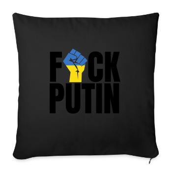 Ukraine - Housse de coussin décorative 45 x 45 cm - noir - Devant